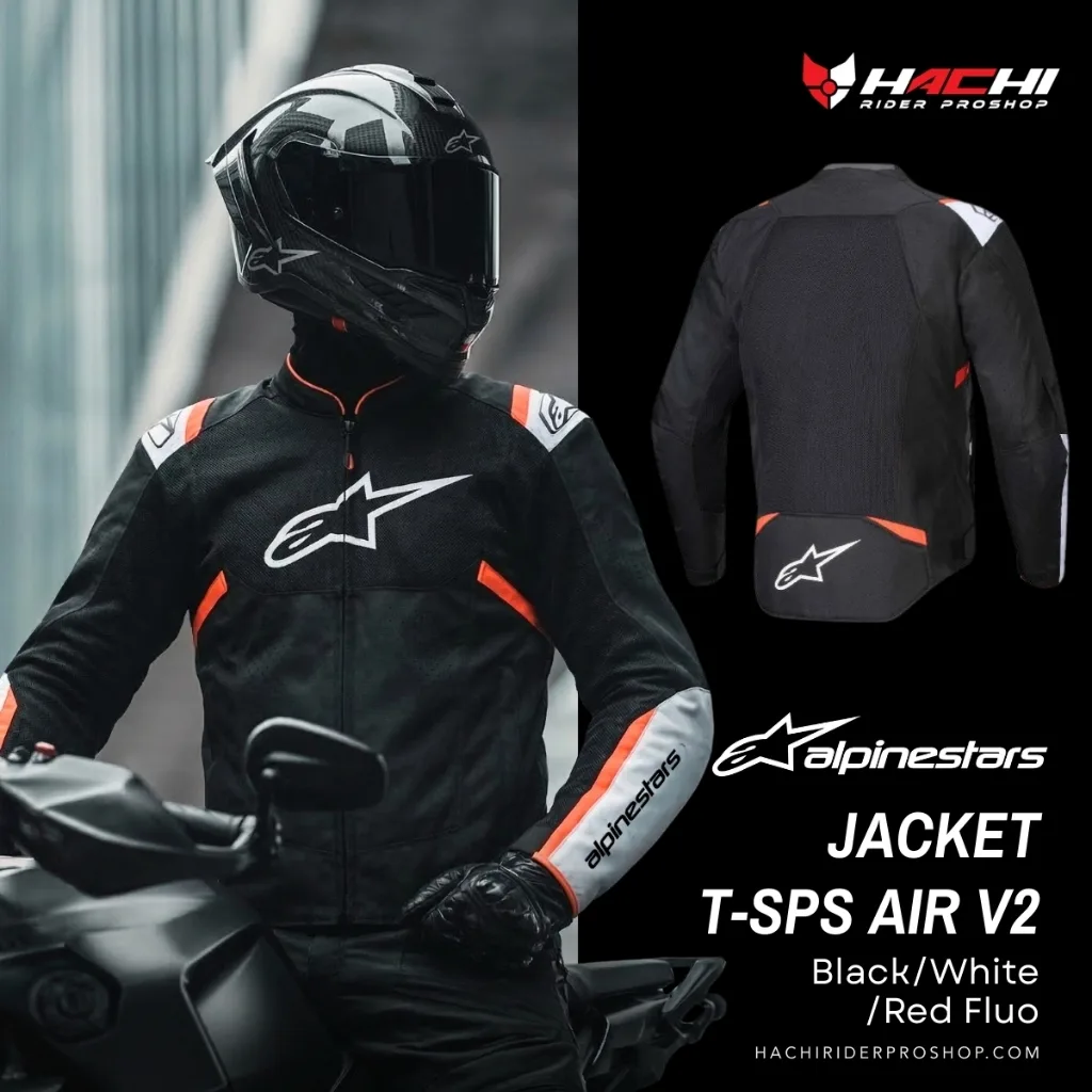 alpinestars jacket t sps air v2 blackwhitered fluo