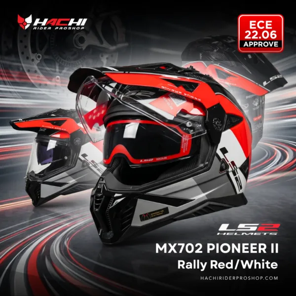 LS2 MX702 PIONEER II Rally RedWhite