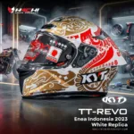 หมวกกันน็อคเต็มใบ KYT TT REVO - Enea Indonesia 2023 White Replica