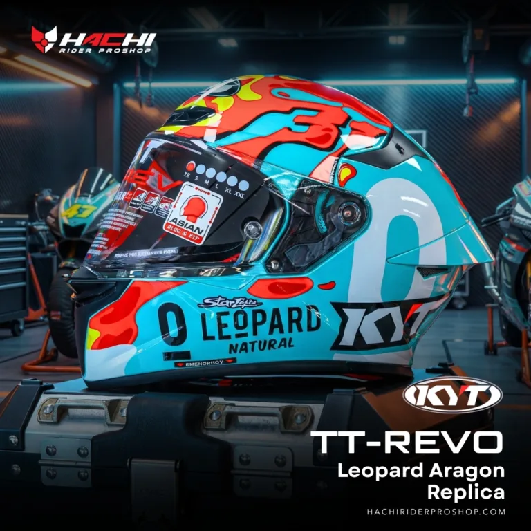 หมวกกันน็อคเต็มใบ KYT TT REVO - Leopard Aragon Replica