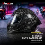 หมวกกันน็อคเต็มใบ SCORPION EXO R1 EVO II ONYX CARBON AIR - Gloss Black