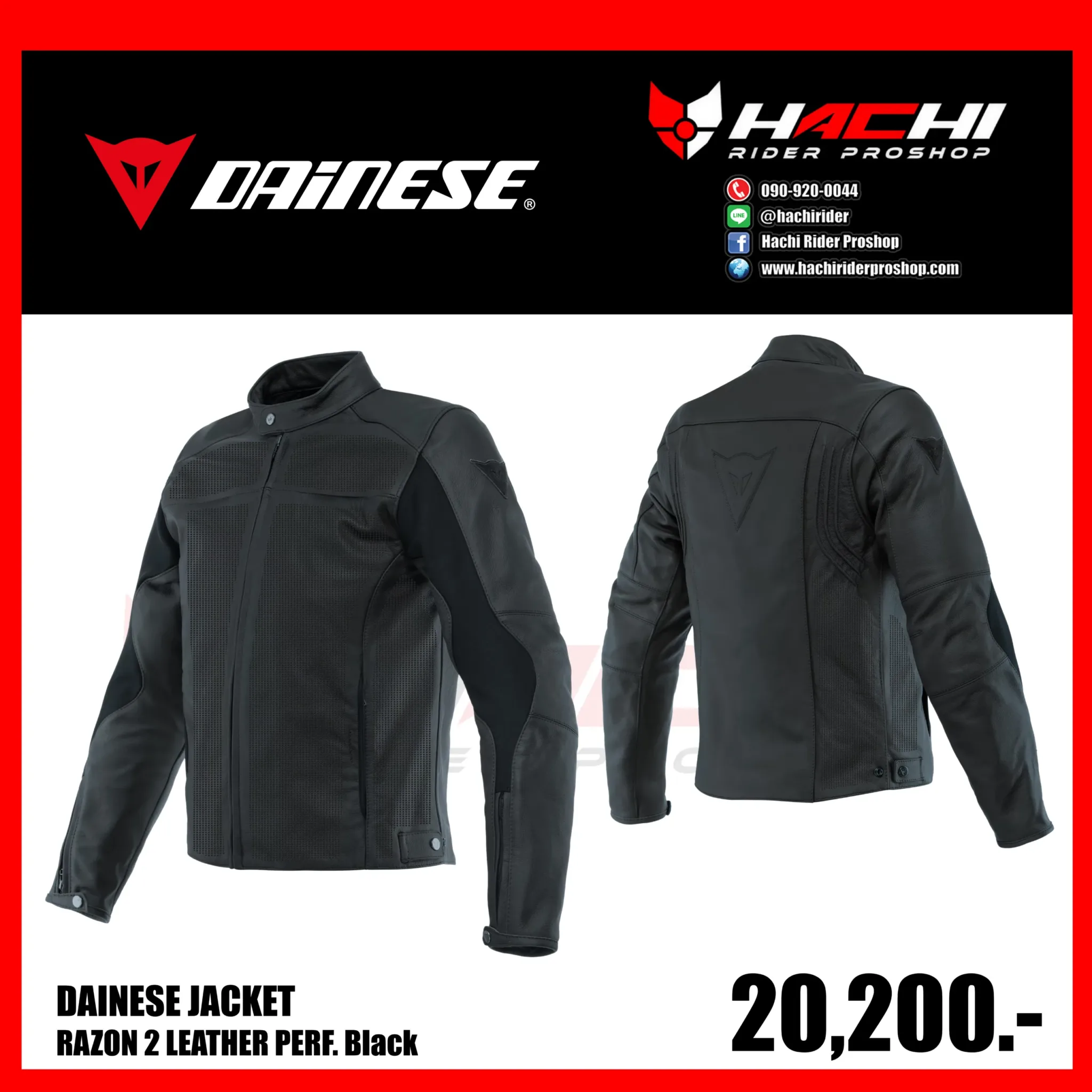RAZON 2 LEATHER JACKET PERF Black 01