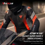 เสื้อการ์ด DAINESE JACKET SUPER RIDER 2 ABSOLUTESHELL Black Dark GrayRed Fluo