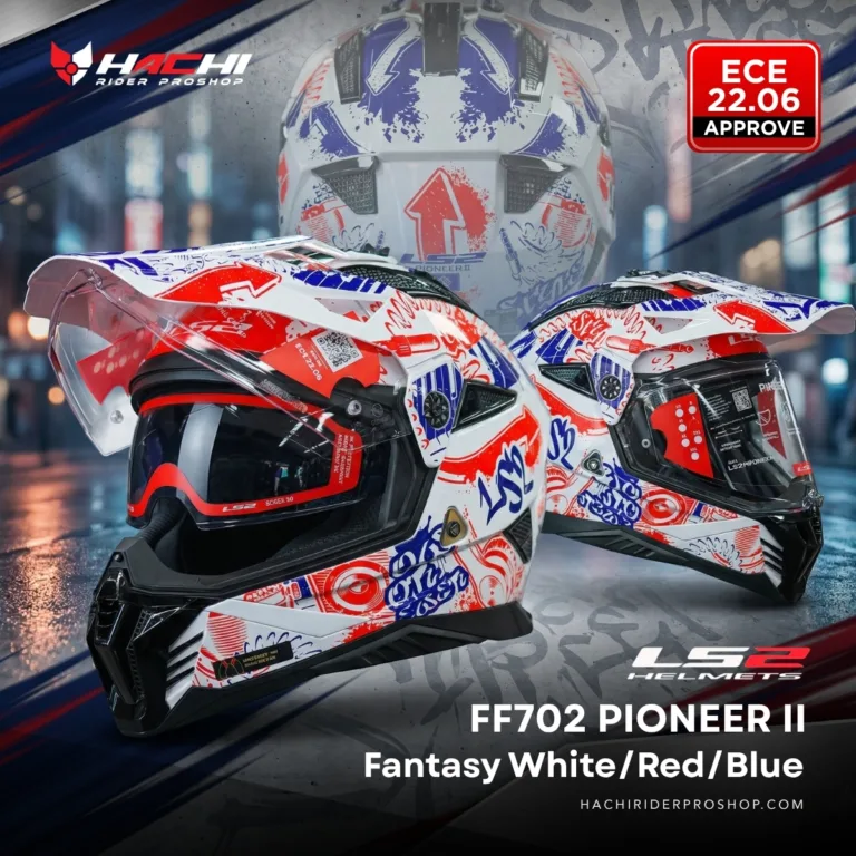LS2 MX702 PIONEER II Fantasy WhiteRedBlue
