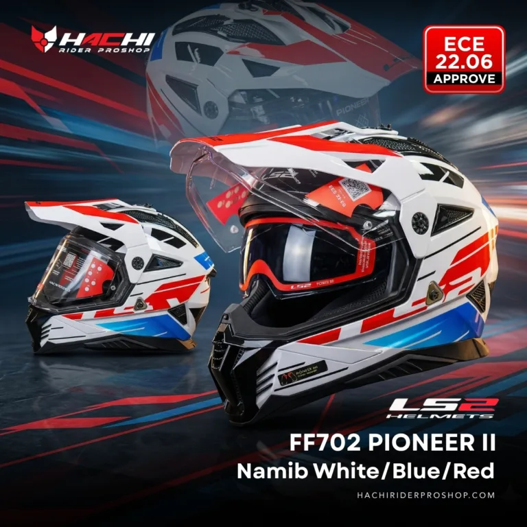 LS2 MX702 PIONEER II Namib WhiteBlueRed cover