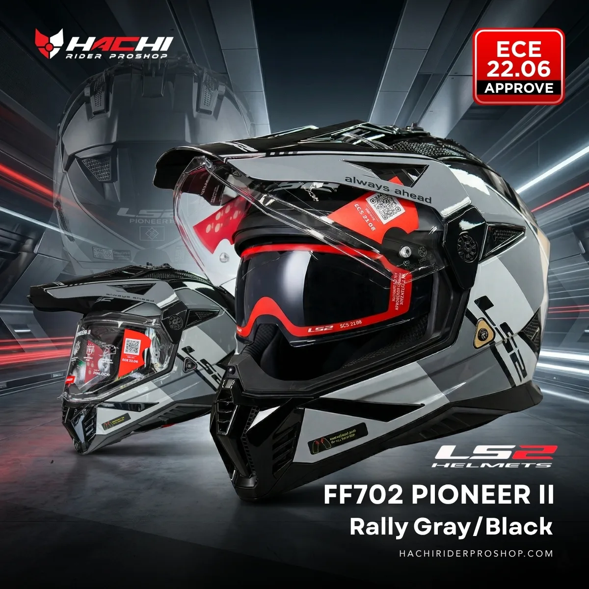 LS2 MX702 PIONEER II Rally GrayBlack
