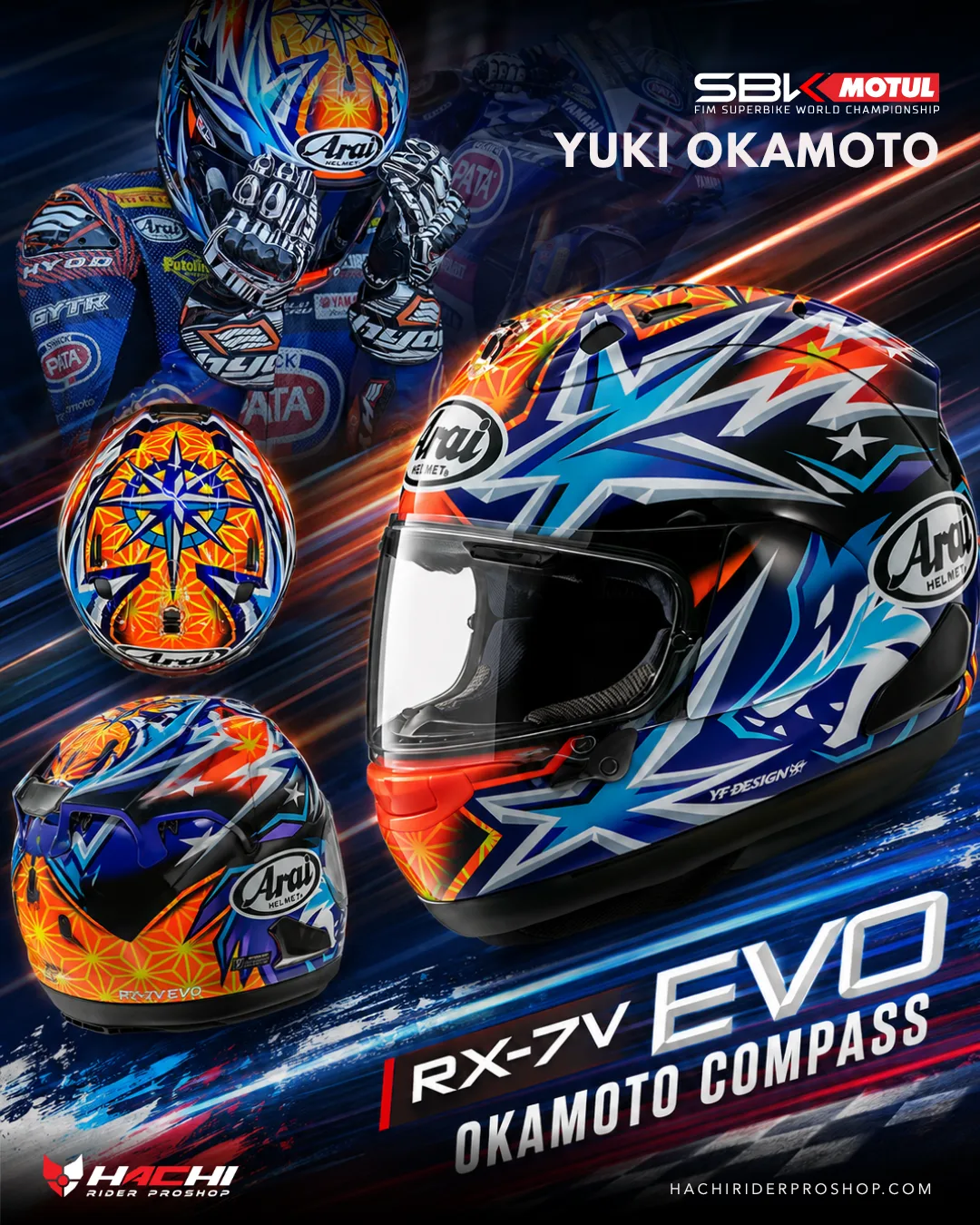 arai rx 7v evo okamoto compass will lanuch in thai aug sept 2026