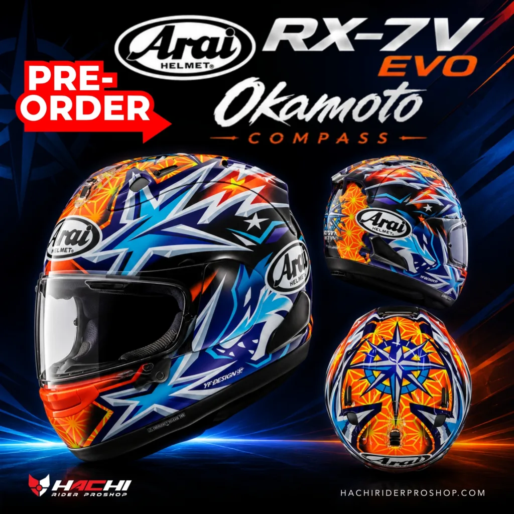 arai rx 7v evo okamoto compass pre order